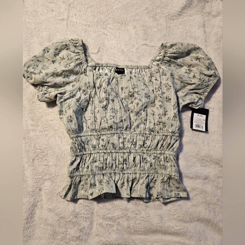 Girls XL (14) light green shirt